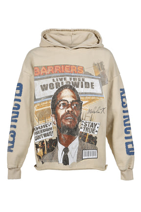 MALCOLM X CREAM HOODIE / CRM