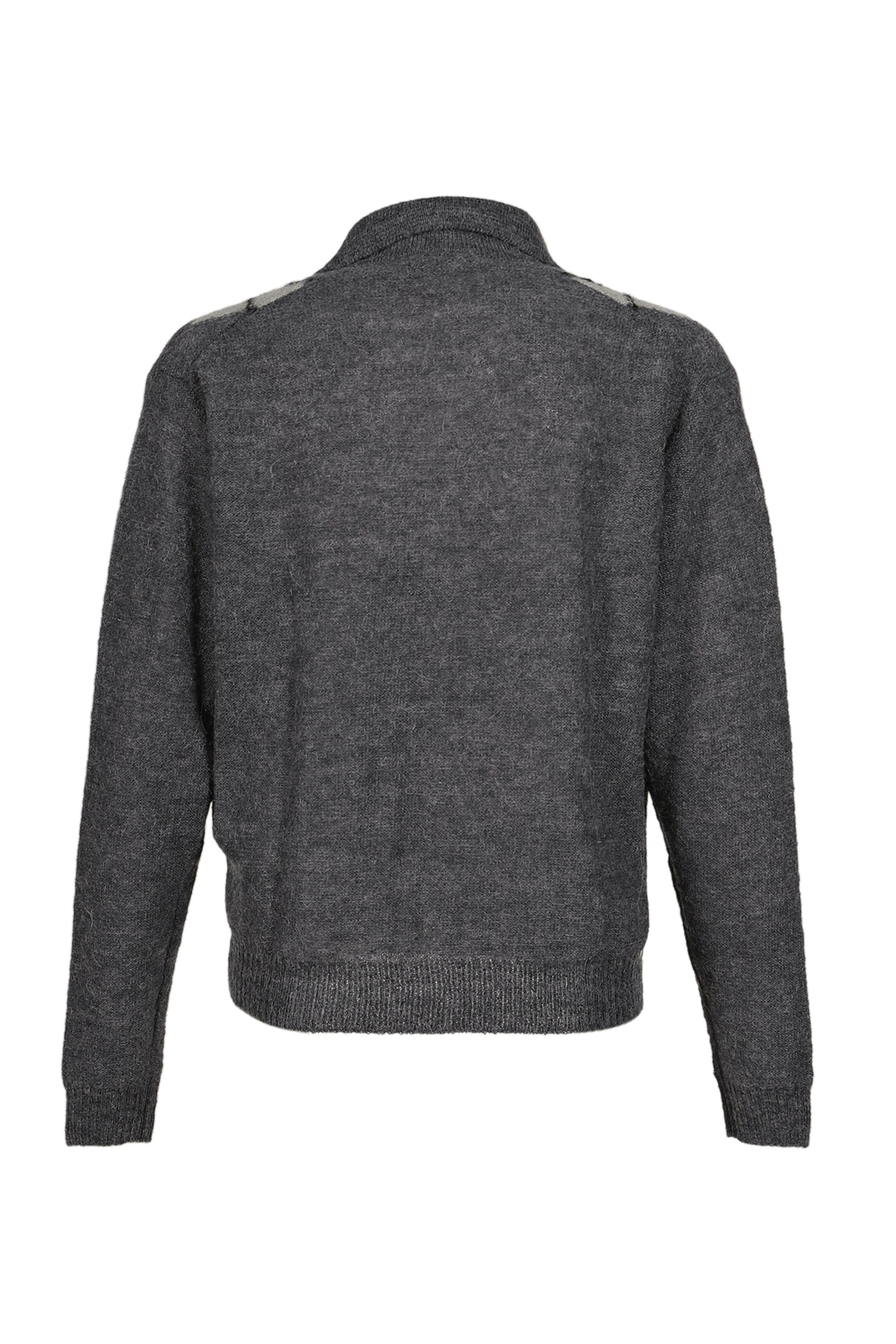 INSIDE OUT ARGYLE COLLAR CARDIGAN / MELANGE GRY