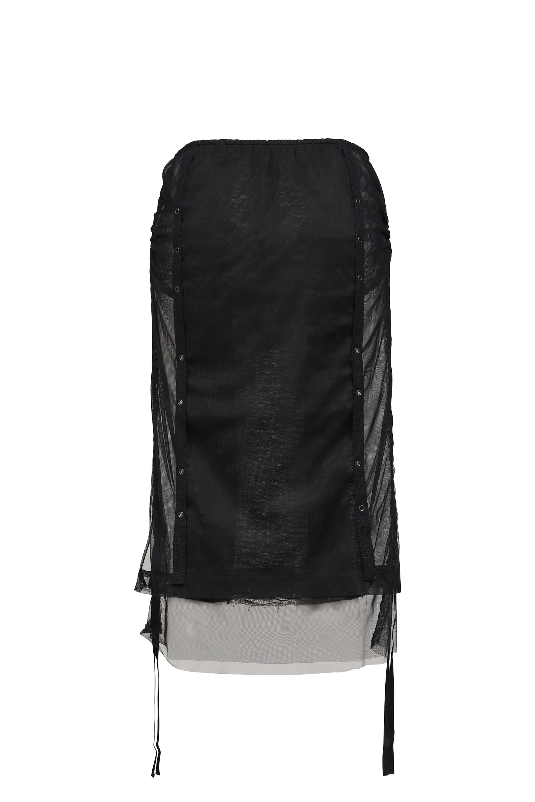 LAYERED TULLE GAUZE SKIRT / BLK