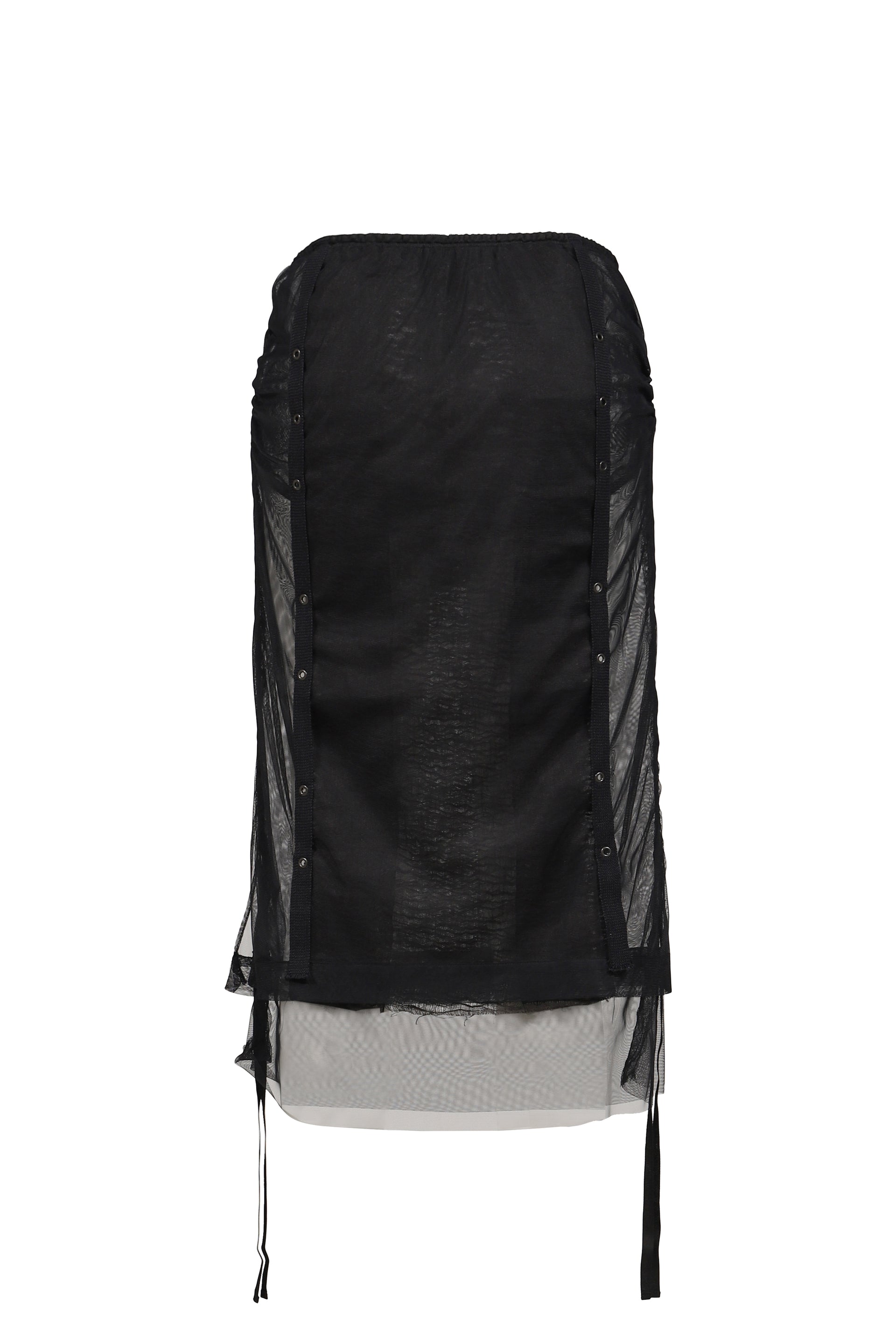 LAYERED TULLE GAUZE SKIRT / BLK