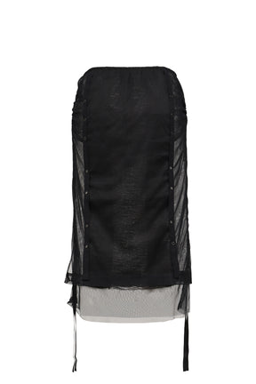 LAYERED TULLE GAUZE SKIRT / BLK