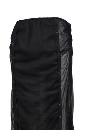 LAYERED TULLE GAUZE SKIRT / BLK