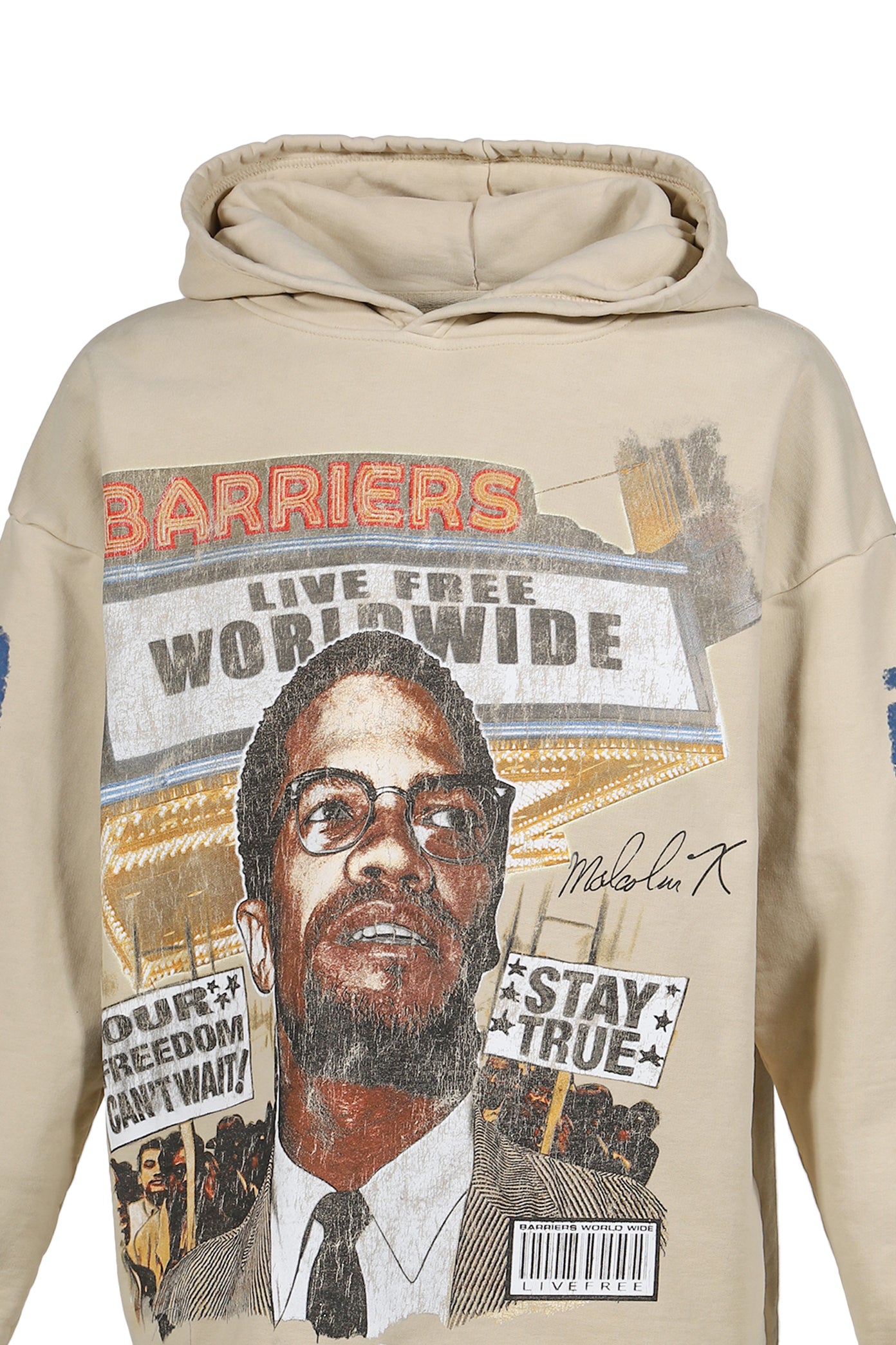 MALCOLM X CREAM HOODIE / CRM