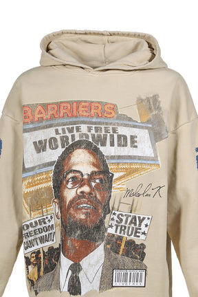 MALCOLM X CREAM HOODIE / CRM