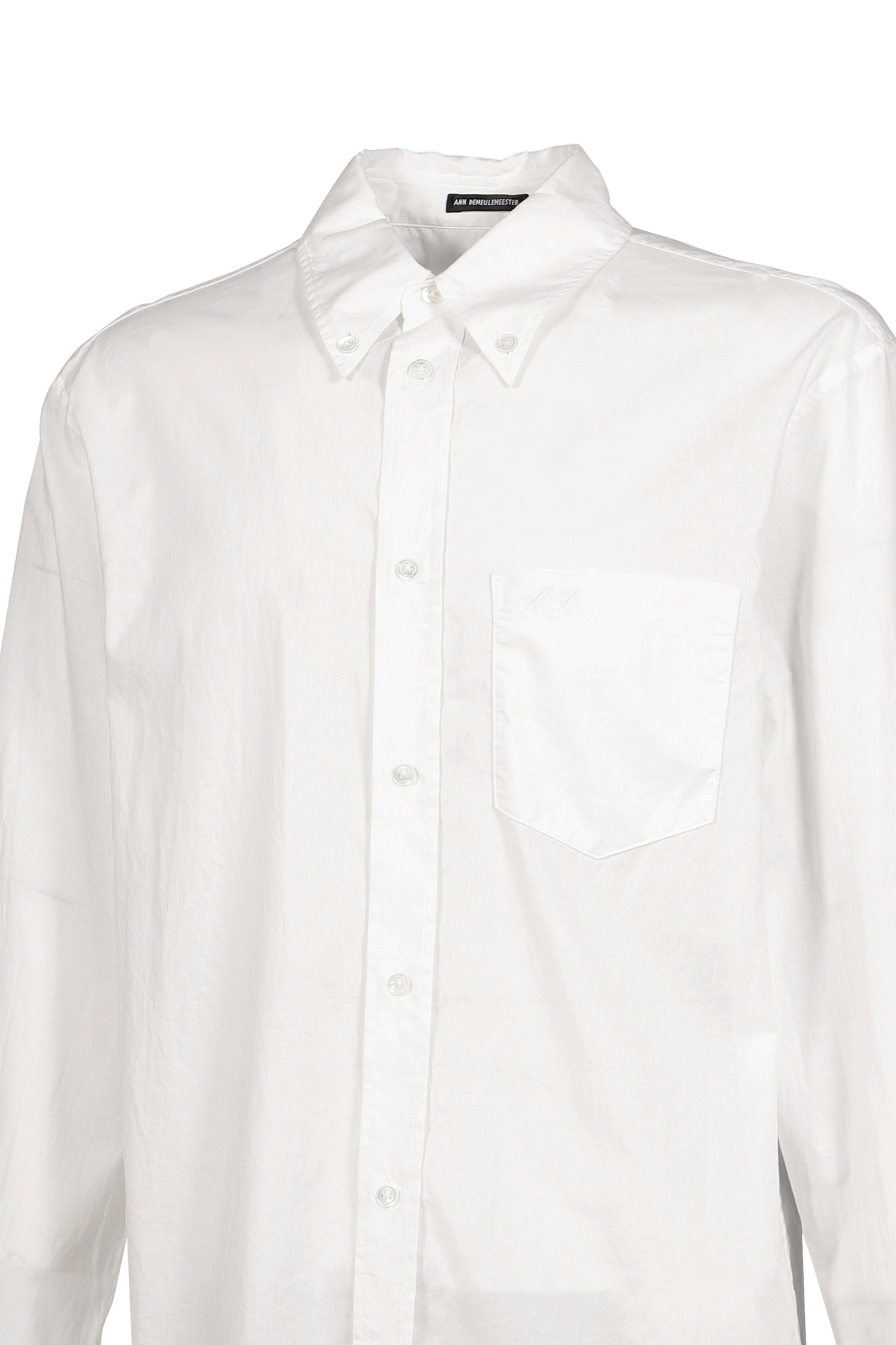 WESSEL BOTTON DOWN SHIRT WITH MONOGRAM EMBROIDERY / WHT