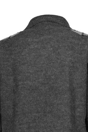 INSIDE OUT ARGYLE COLLAR CARDIGAN / MELANGE GRY