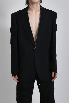 POCKET SLEEVE BLAZER / BLK