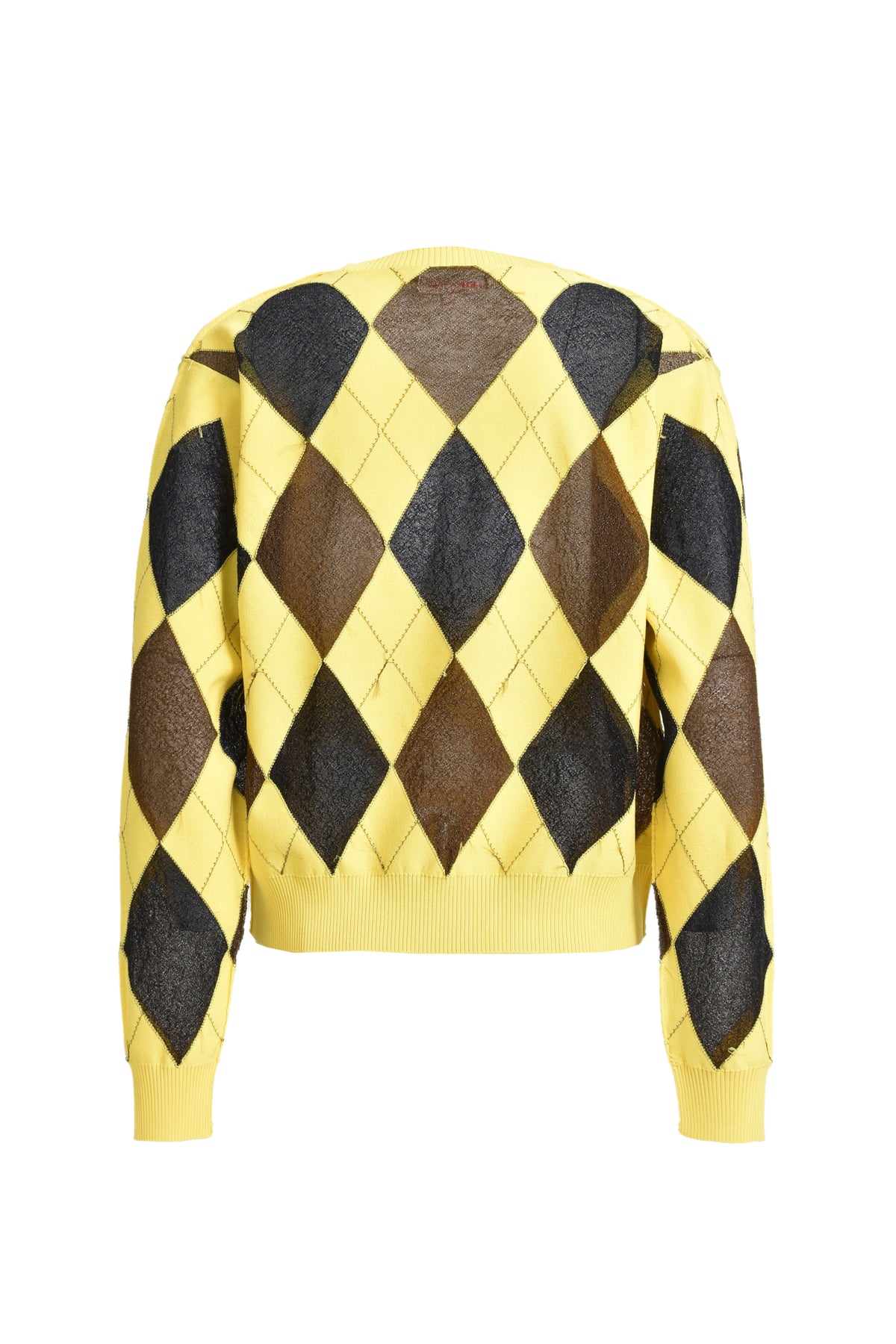 REVERSED ARGYLE SWEATER / YEL