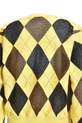 REVERSED ARGYLE SWEATER / YEL