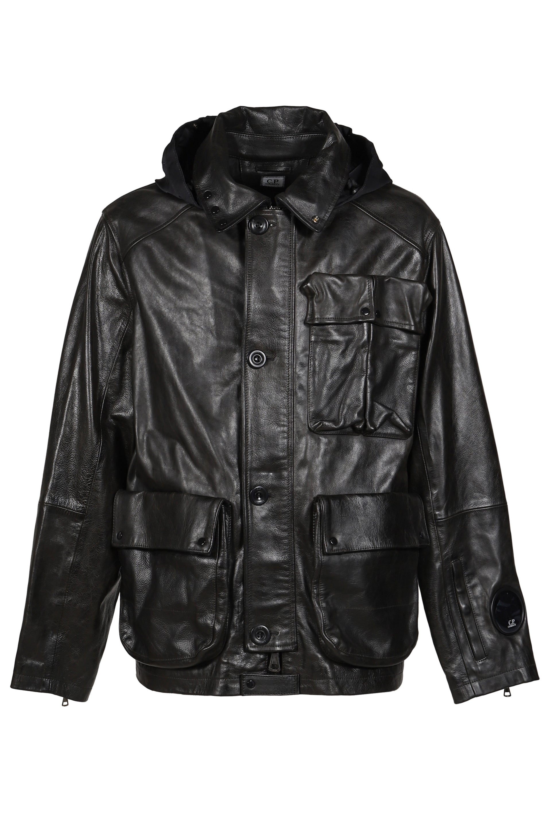 OW MEDIUM JACKET IN LEATHER / BLK