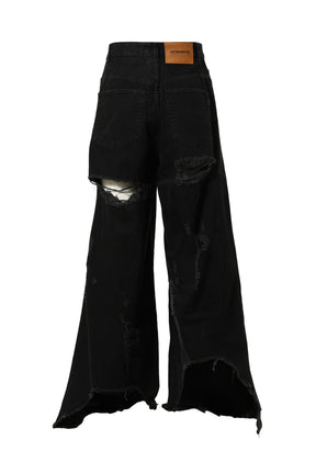 VETEMENTS ヴェトモン FW23 DESTROYED BAGGY JEANS / BLK -NUBIAN