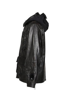 OW MEDIUM JACKET IN LEATHER / BLK