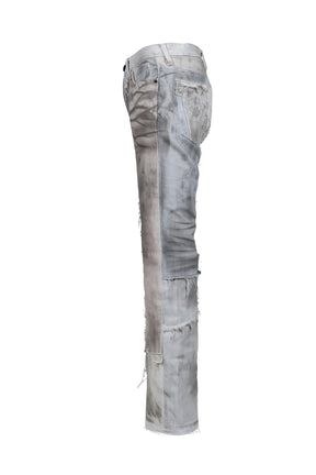 STRAIGHT CUT DENIM VINTAGE SCRAP / DIRTY BLEACHED 