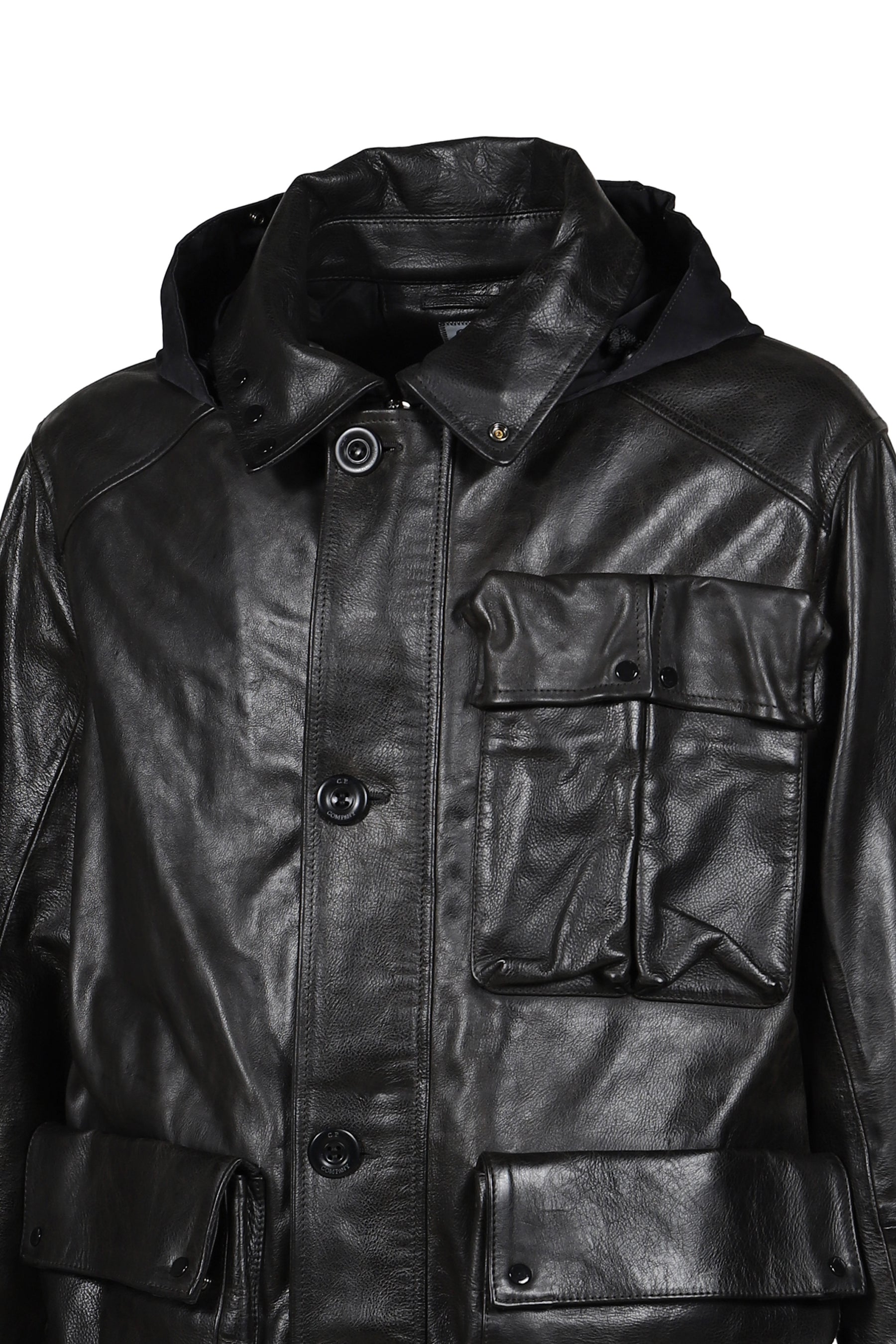 OW MEDIUM JACKET IN LEATHER / BLK
