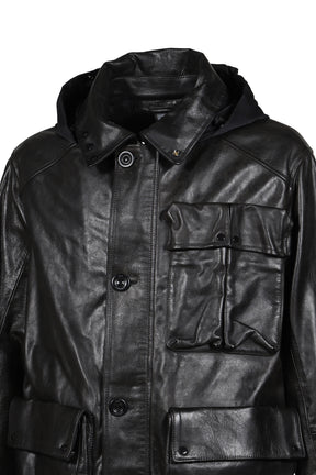 OW MEDIUM JACKET IN LEATHER / BLK