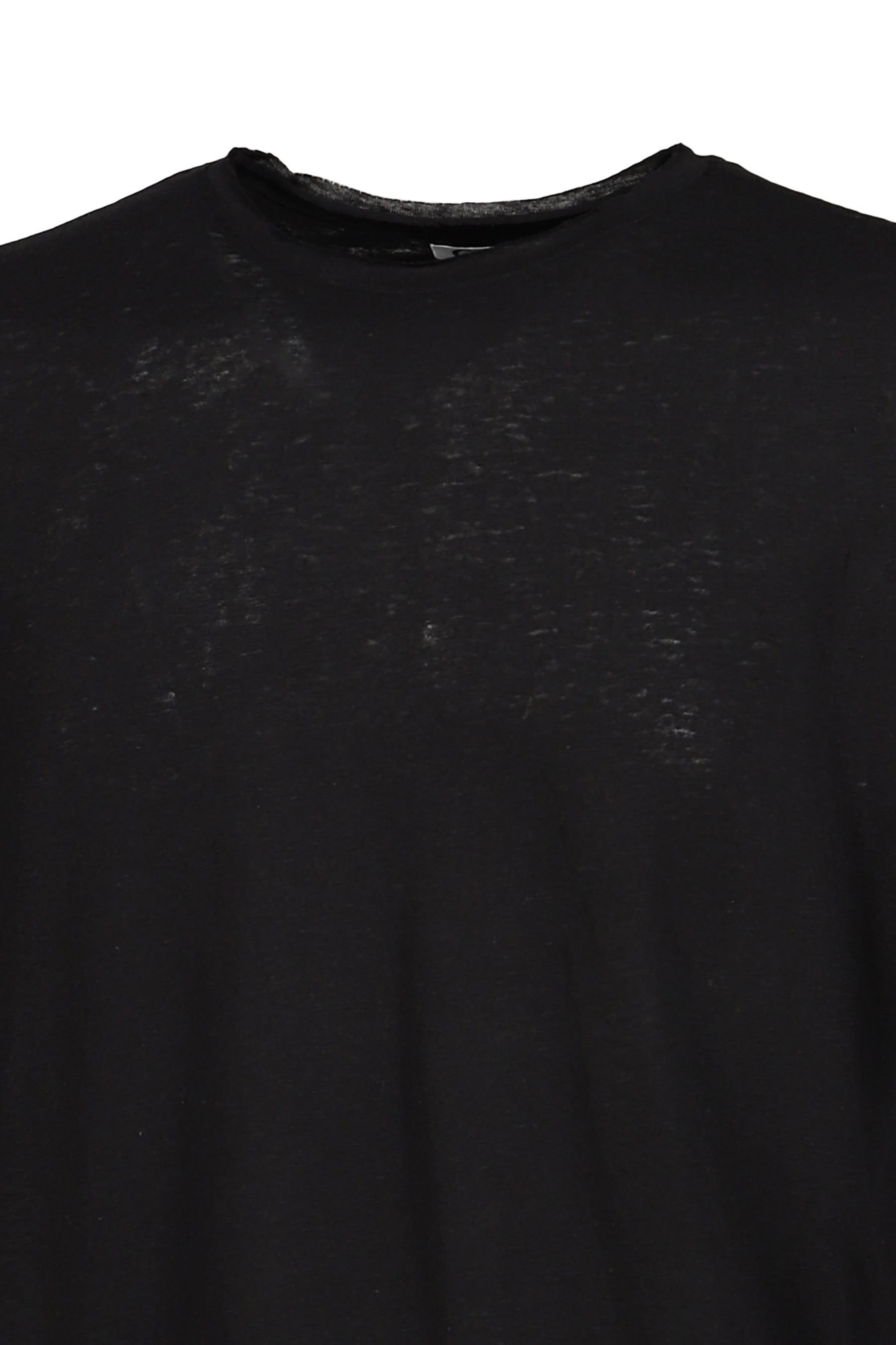 LINEN BLEND LONG SLEEVE T-SHIRT / BLK
