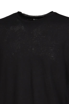 LINEN BLEND LONG SLEEVE T-SHIRT / BLK