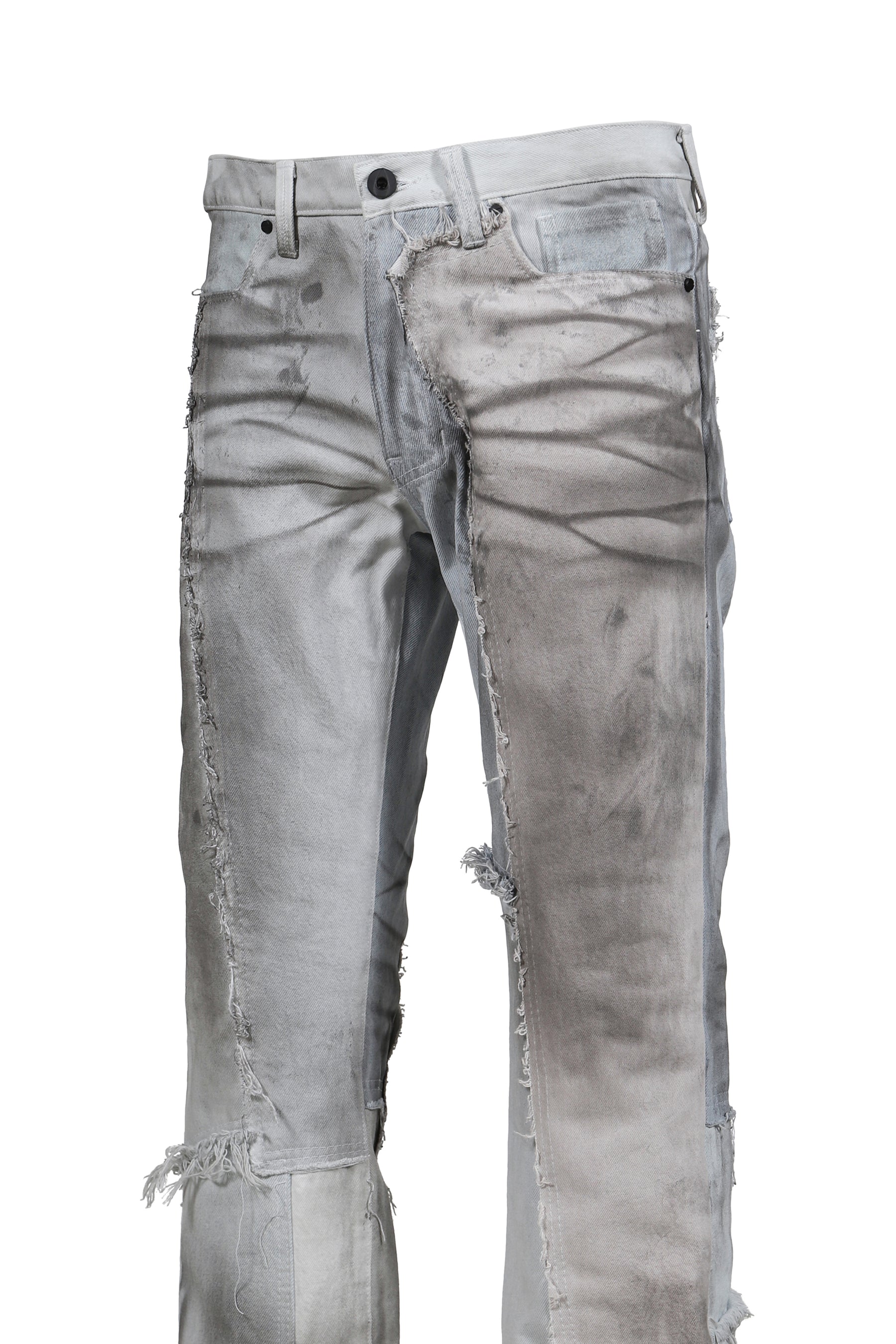 STRAIGHT CUT DENIM VINTAGE SCRAP / DIRTY BLEACHED 