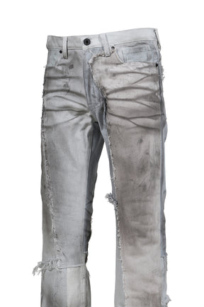 STRAIGHT CUT DENIM VINTAGE SCRAP / DIRTY BLEACHED 