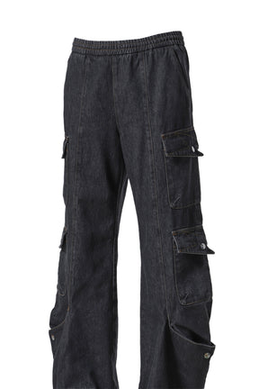 CARGO DENIM PANT / BLK