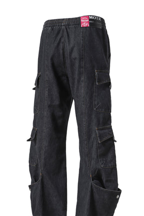 CARGO DENIM PANT / BLK