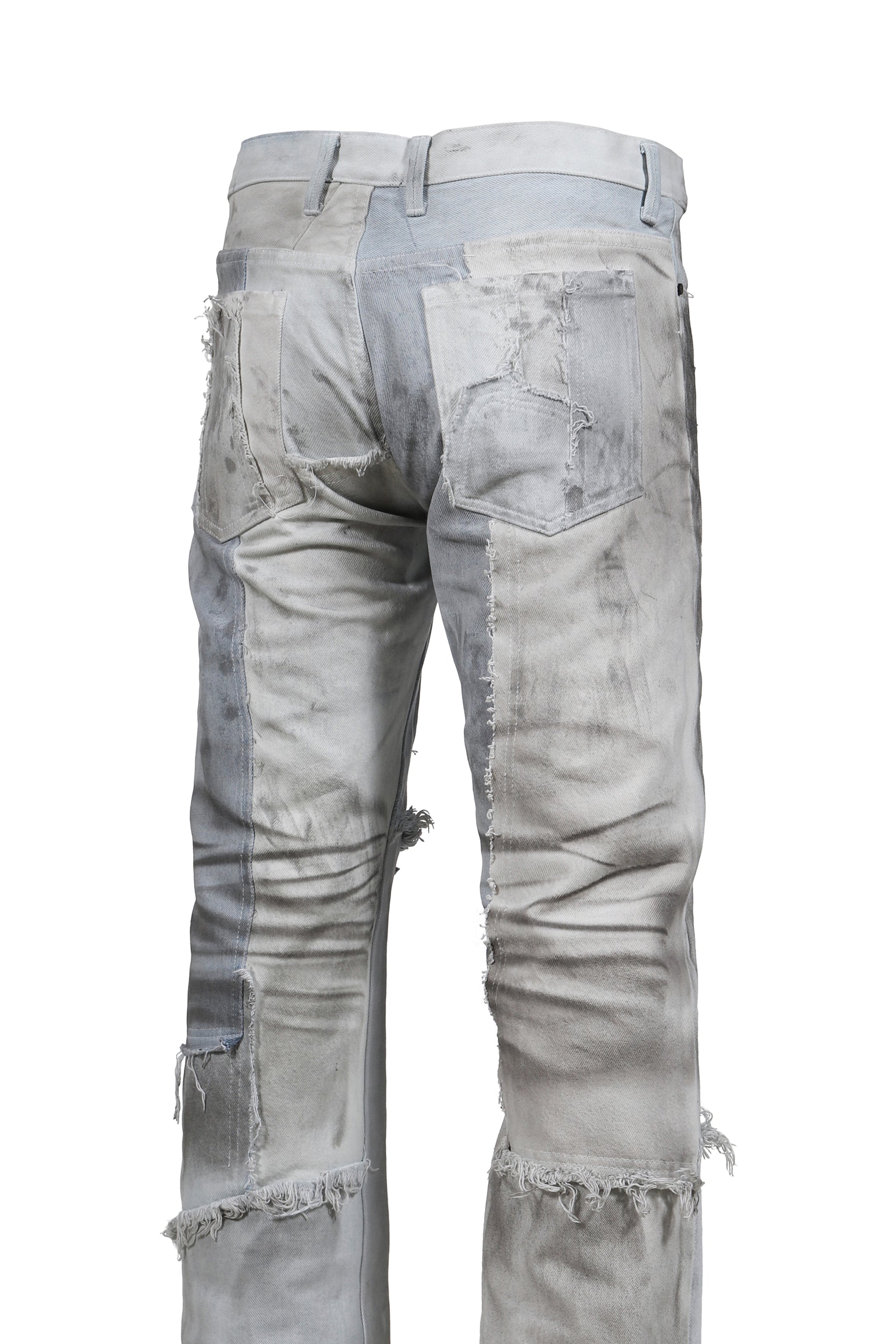 STRAIGHT CUT DENIM VINTAGE SCRAP / DIRTY BLEACHED 