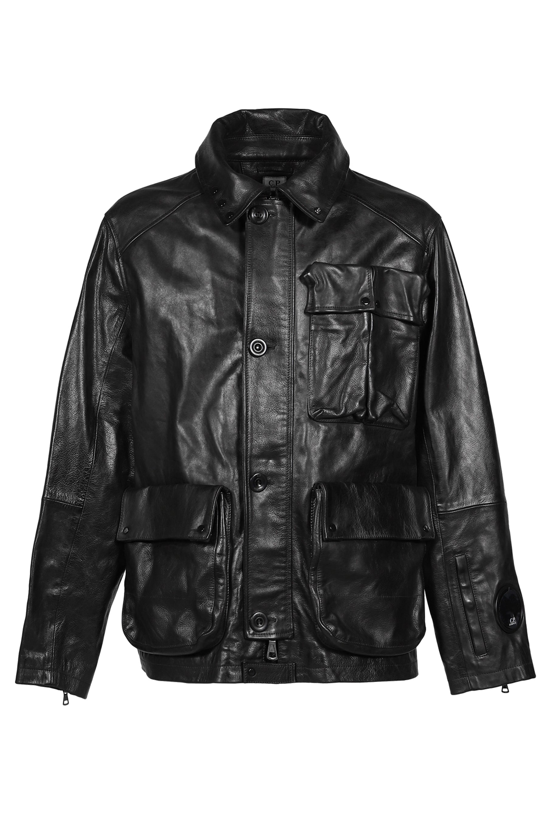OW MEDIUM JACKET IN LEATHER / BLK