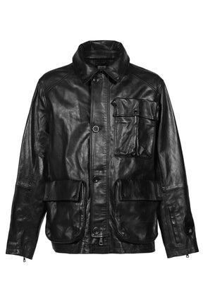 OW MEDIUM JACKET IN LEATHER / BLK