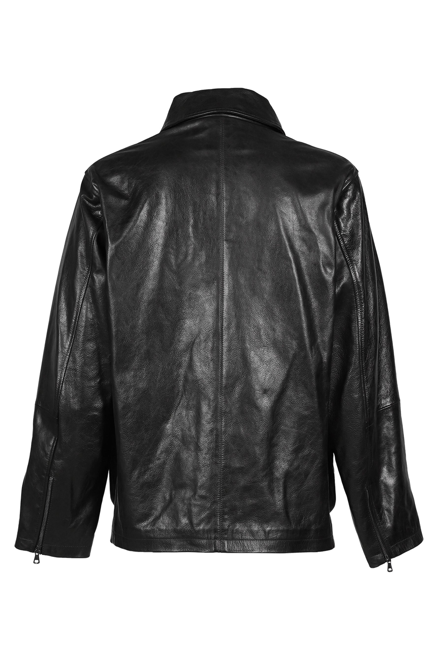OW MEDIUM JACKET IN LEATHER / BLK