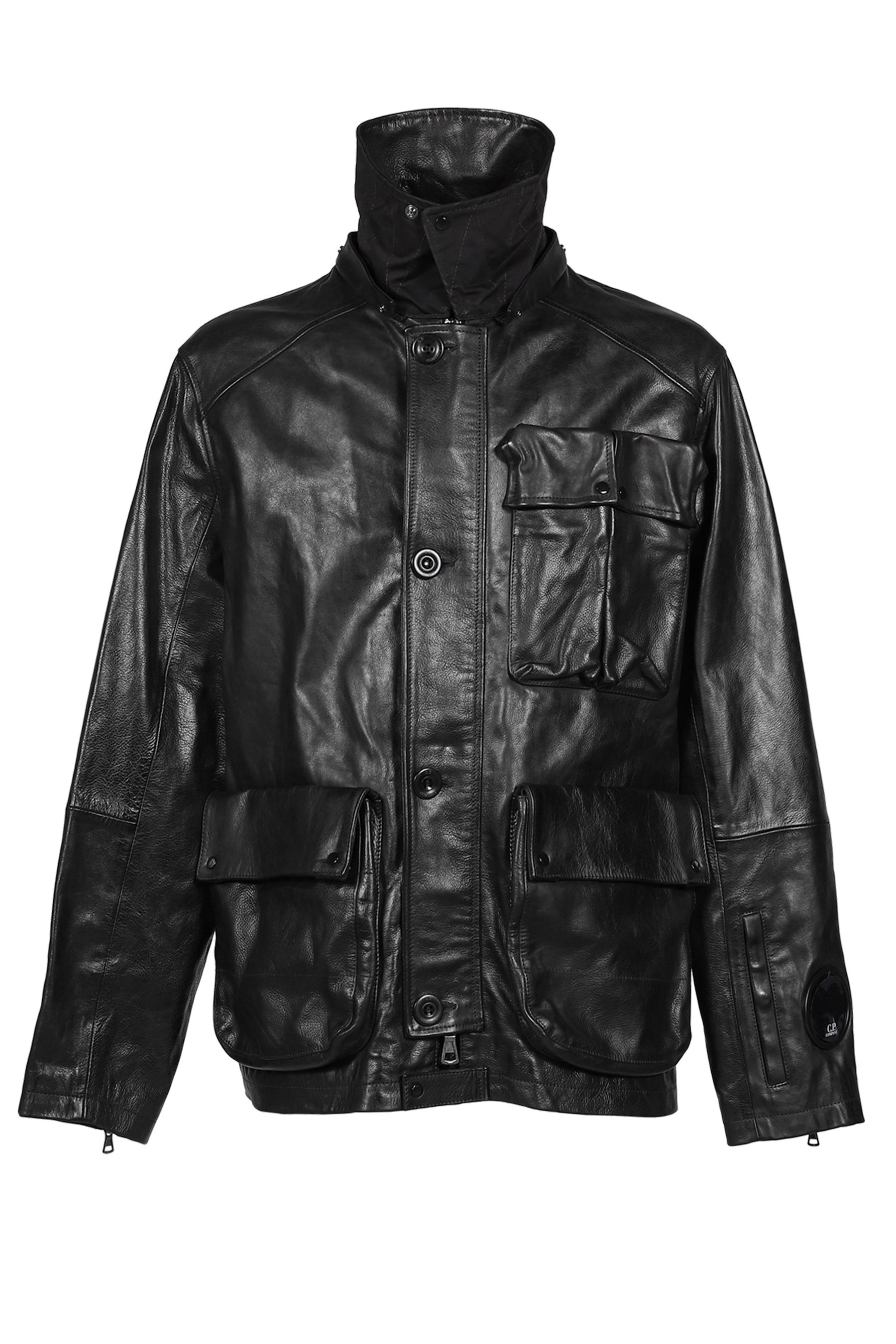 OW MEDIUM JACKET IN LEATHER / BLK