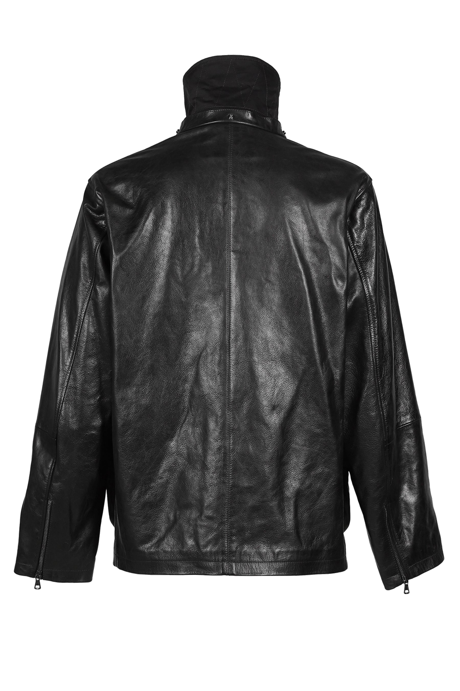 OW MEDIUM JACKET IN LEATHER / BLK