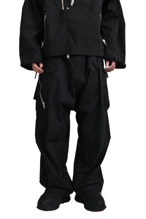 ENCAPSULATED NYLON ULTRAWIDE DRAWCORD CARGO TROUSER GEN. 1 (P30AL-E) / BLK