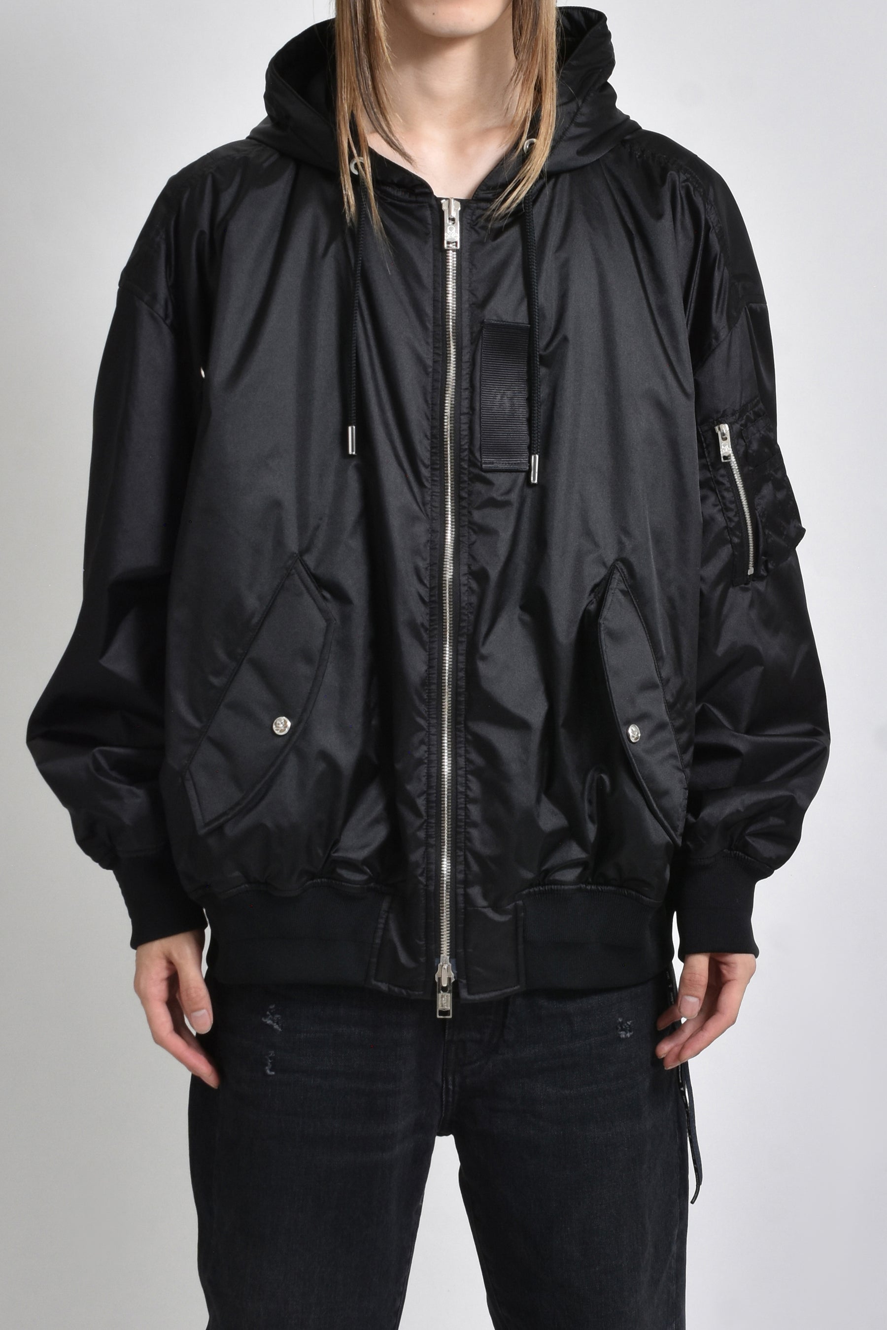 HOODED MA-1 / BLK