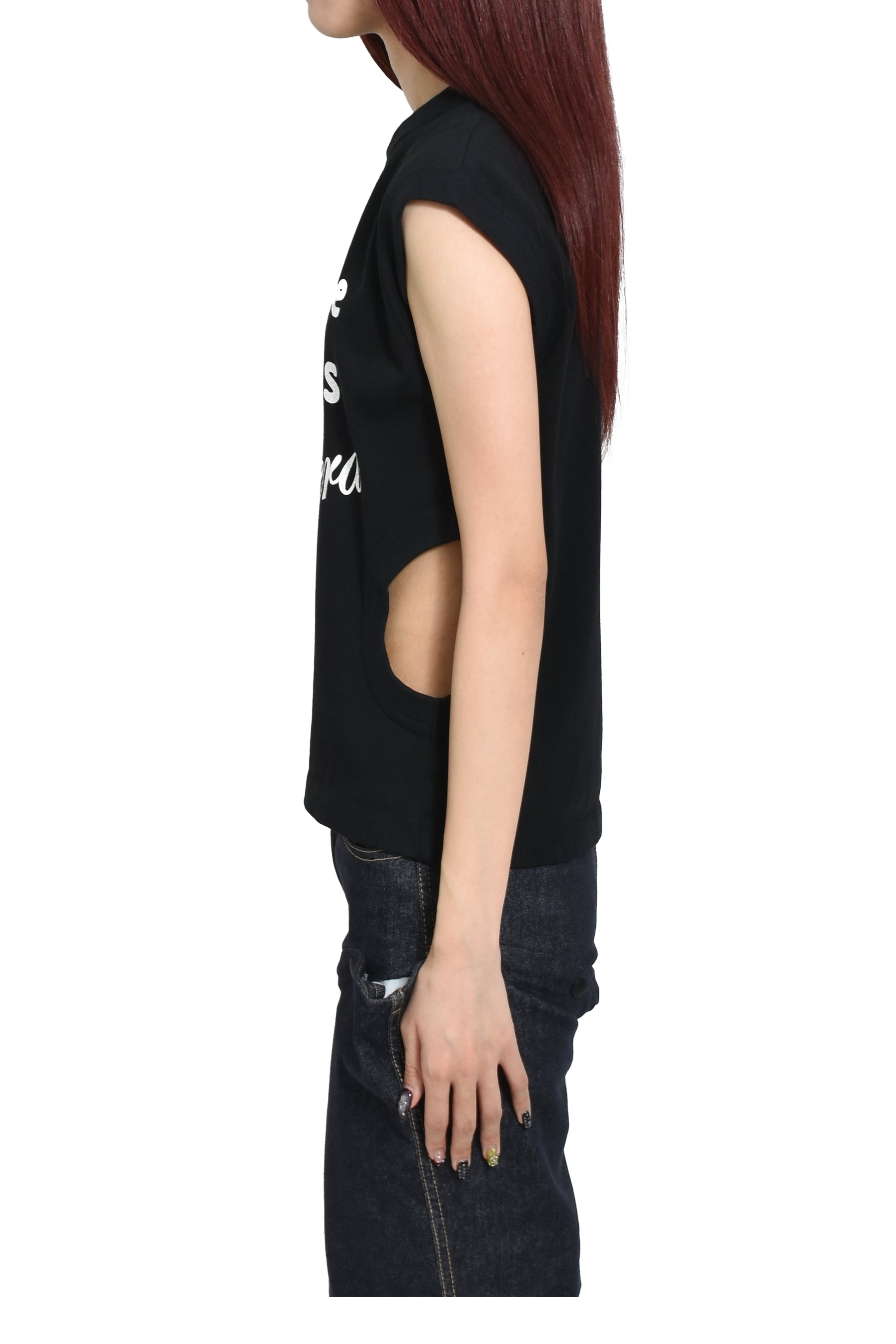 WHO TF TWISTED T SHIRT KNIT / BLK