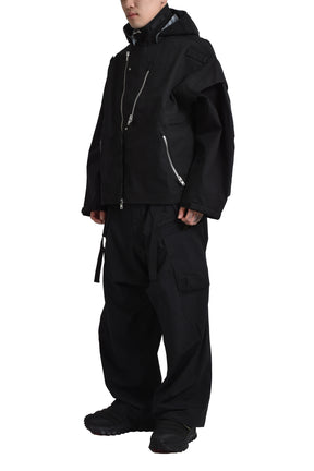 ENCAPSULATED NYLON ULTRAWIDE DRAWCORD CARGO TROUSER GEN. 1 (P30AL-E) / BLK