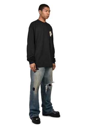 UNISEX MONEY LONGSLEEVE TEE KNIT / BLK