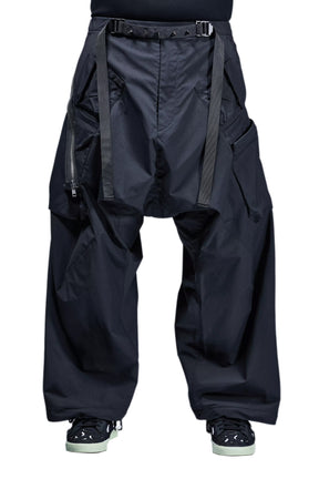 ENCAPSULATED NYLON ULTRAWIDE DRAWCORD CARGO TROUSER GEN. 1 (P30AL-E) / BLK