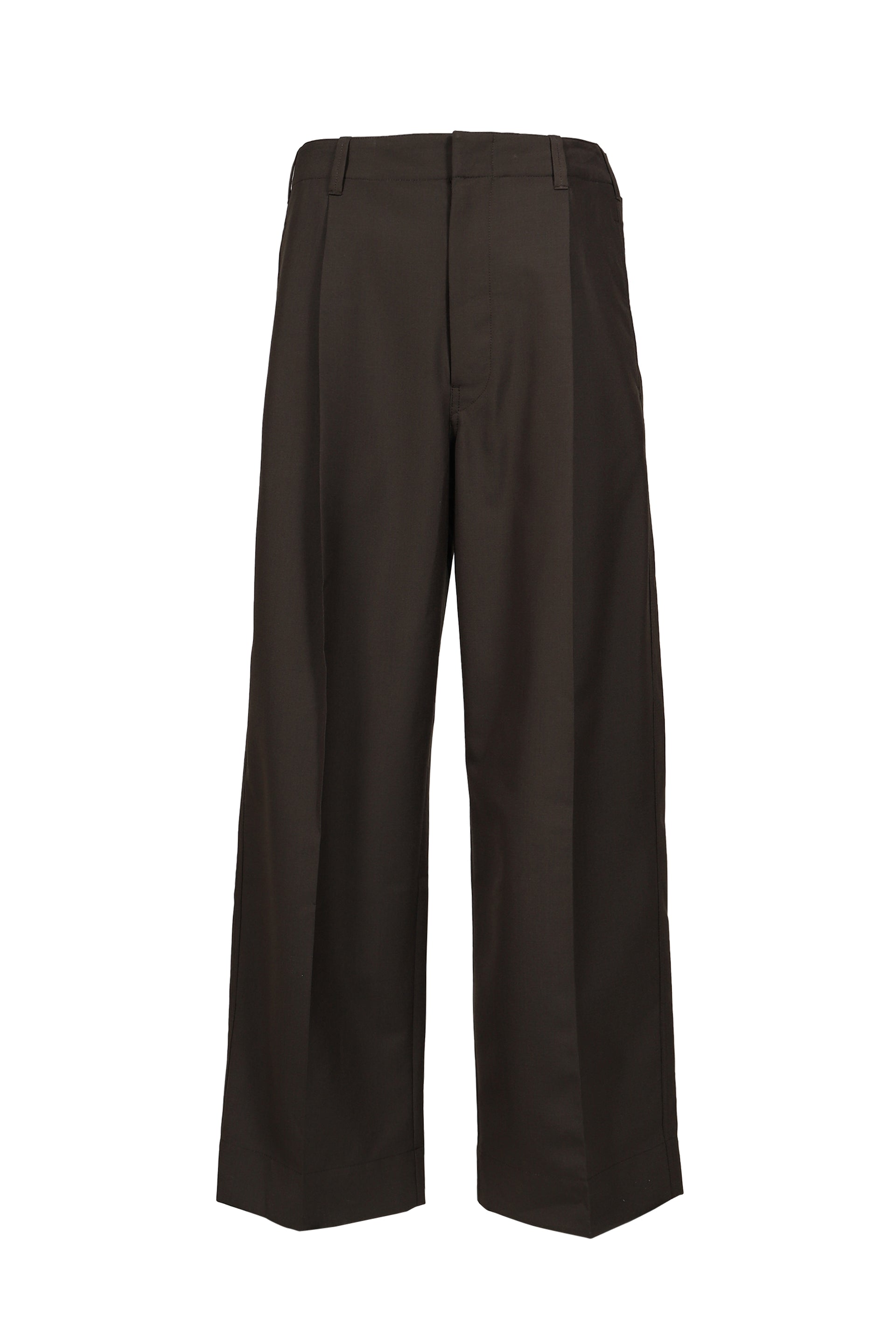 SINGLE PLEAT TAILORED PANTS / MOSS