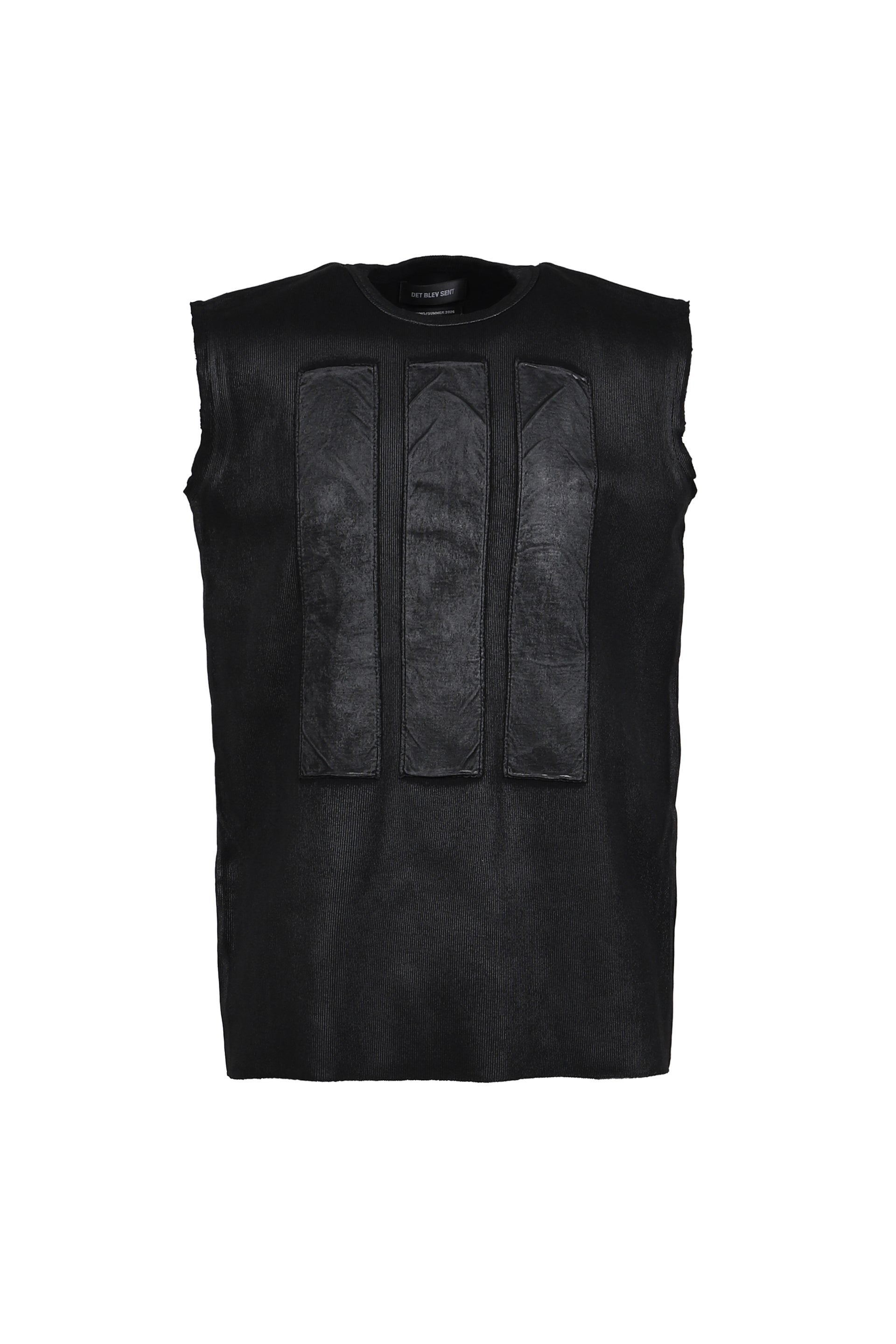 WAXED LOCUST TANK TOP / BLK