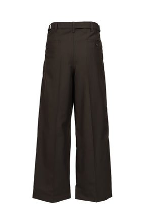 SINGLE PLEAT TAILORED PANTS / MOSS