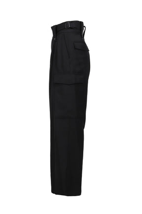 HEAVY WOOL GABARDINE GURKHA CARGO PANTS .12 / BLK