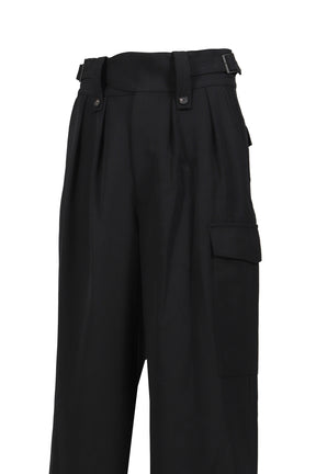 HEAVY WOOL GABARDINE GURKHA CARGO PANTS .12 / BLK