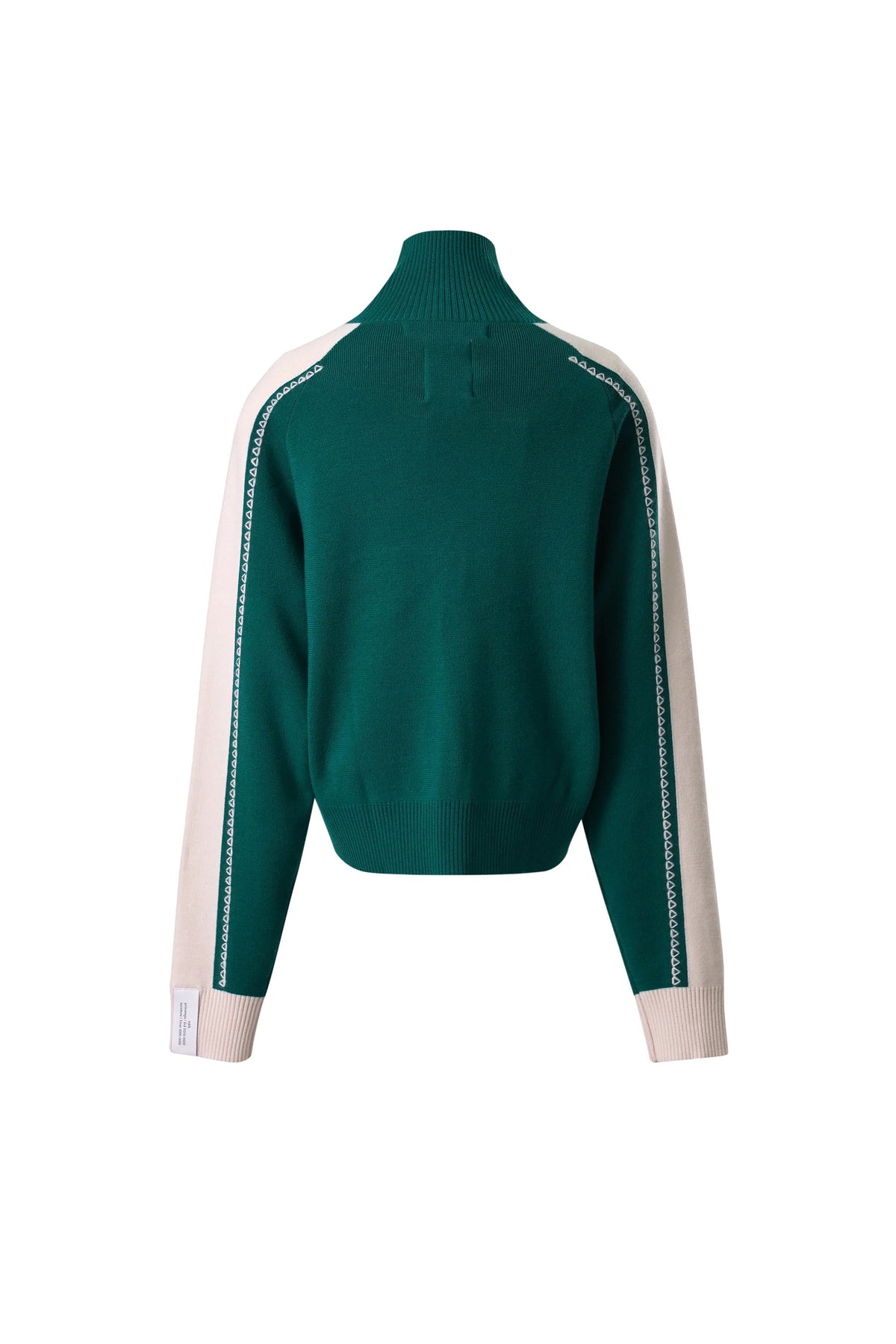 EMBROIDERED KNITTED TRACK JACKET / GRN IVO