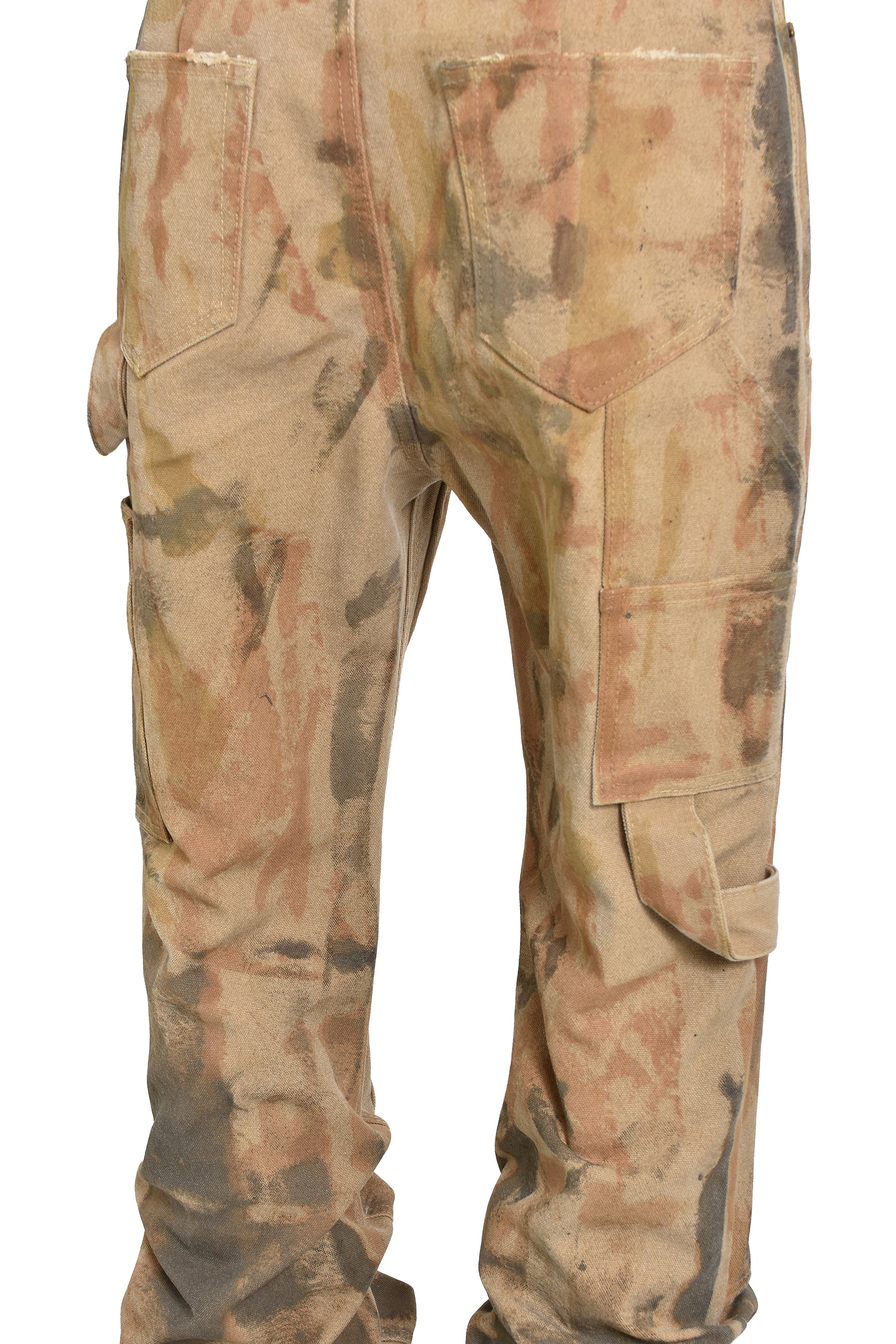 BEIGE MENS WASHED AND WRINKLED OXFORD PANTS / BEI