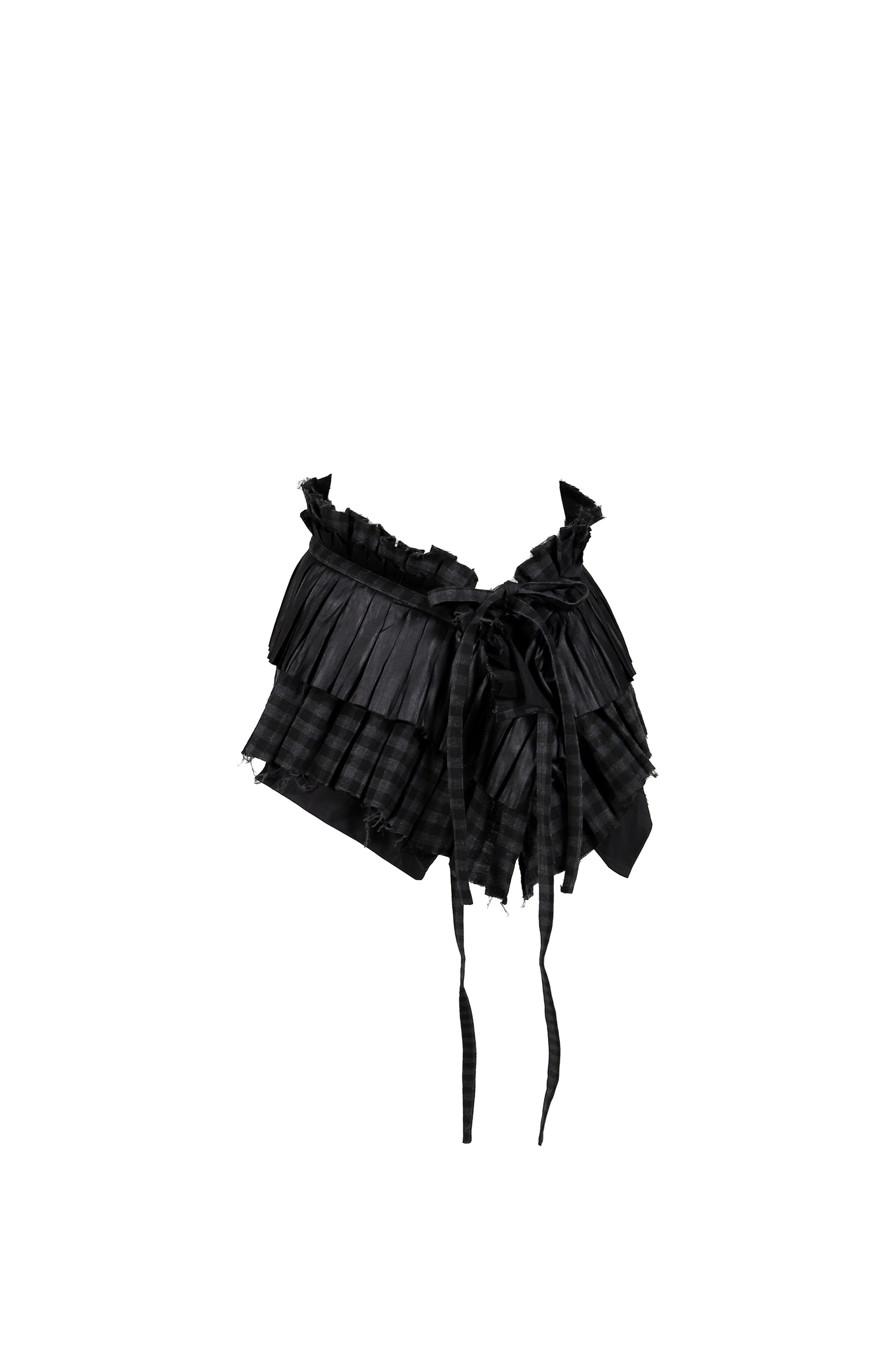 PLEATS LAYERED POCKET BELT / BLK 