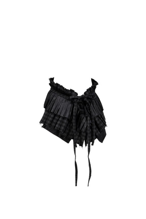 PLEATS LAYERED POCKET BELT / BLK 