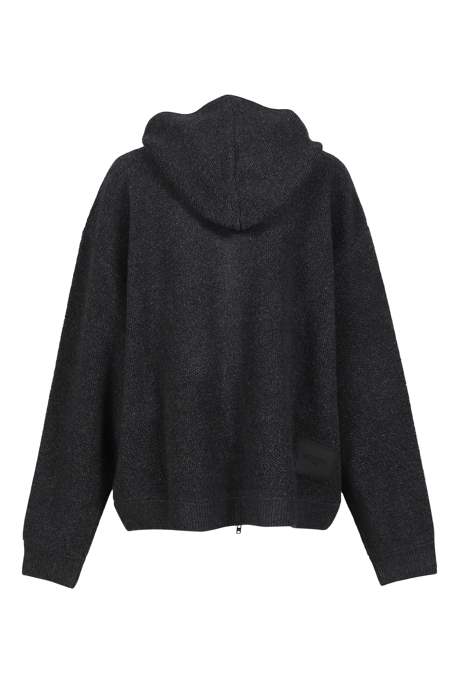 CHARCOAL MENS BOUCLE HOODIE ZIP-UP / CHA