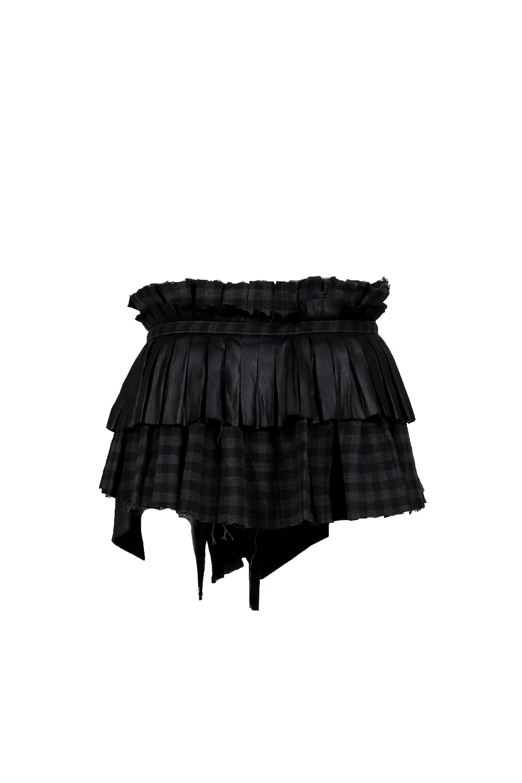 PLEATS LAYERED POCKET BELT / BLK 