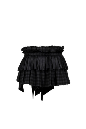 PLEATS LAYERED POCKET BELT / BLK 