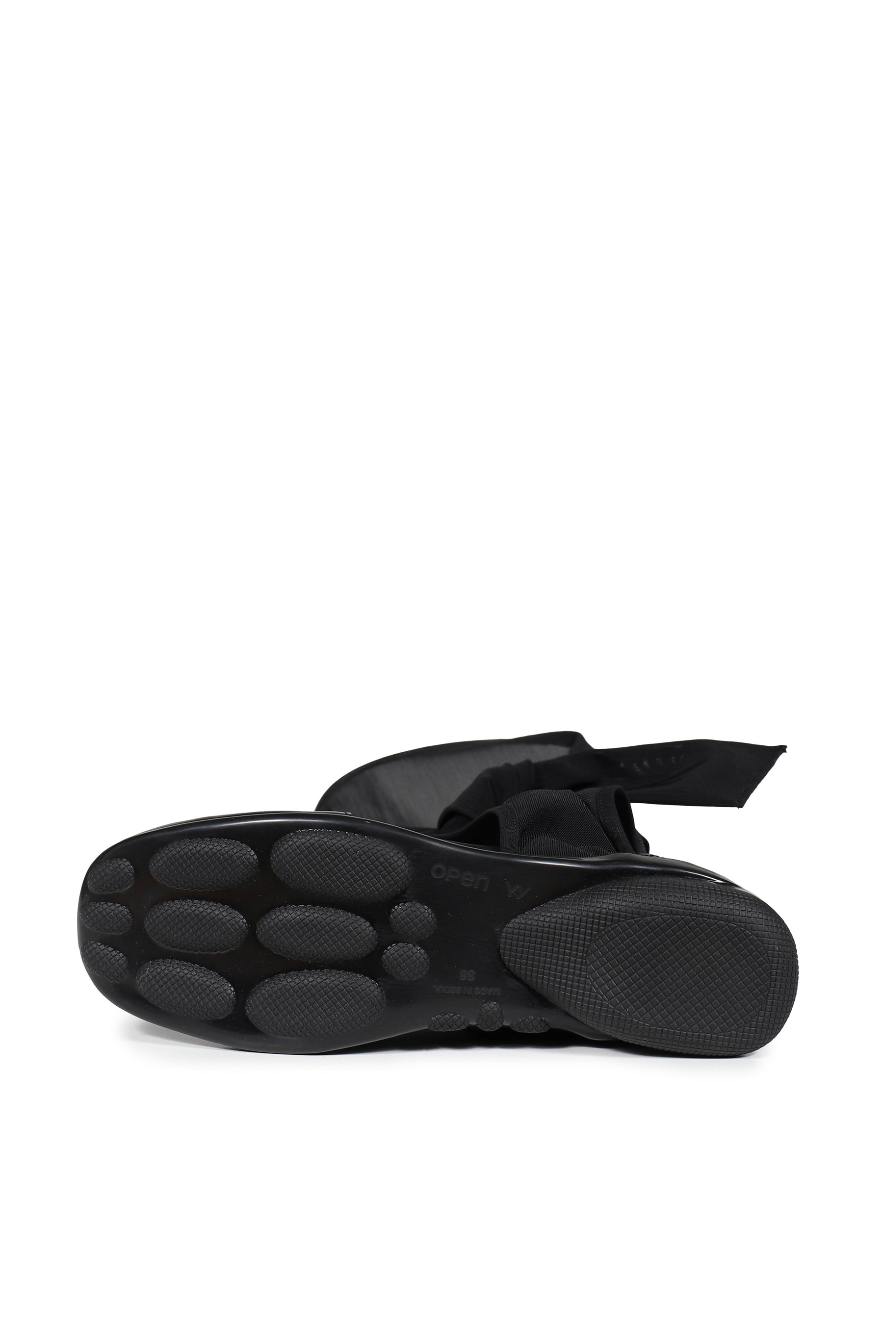 MESH RIBBON CUT-OUT BOOTS / BLK